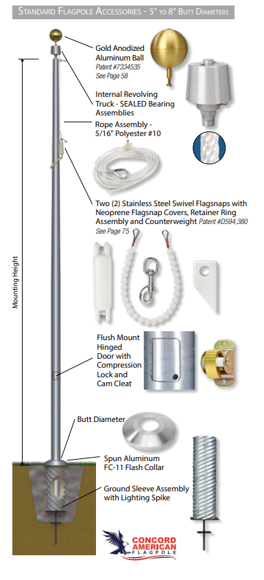 20ft - 40ft Flagpole | Monarch Series