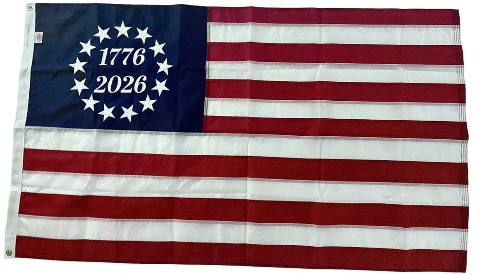 America's 250th Anniversary Flag - Collector Commemorative Item w/ Embroidered Star Field