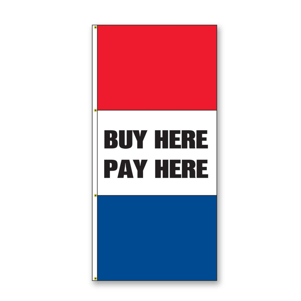 Double Faced Free Flying Drape Flags (Buy Here Pay Here)