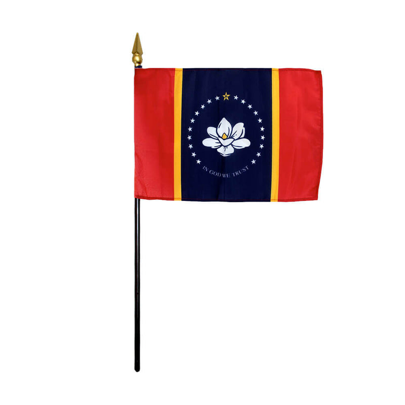 Mini State Flags on Black Staffs