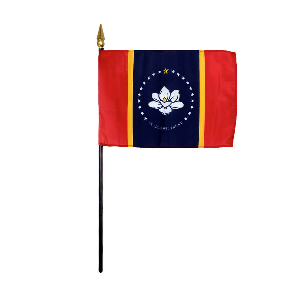 Mini State Flags on Black Staffs