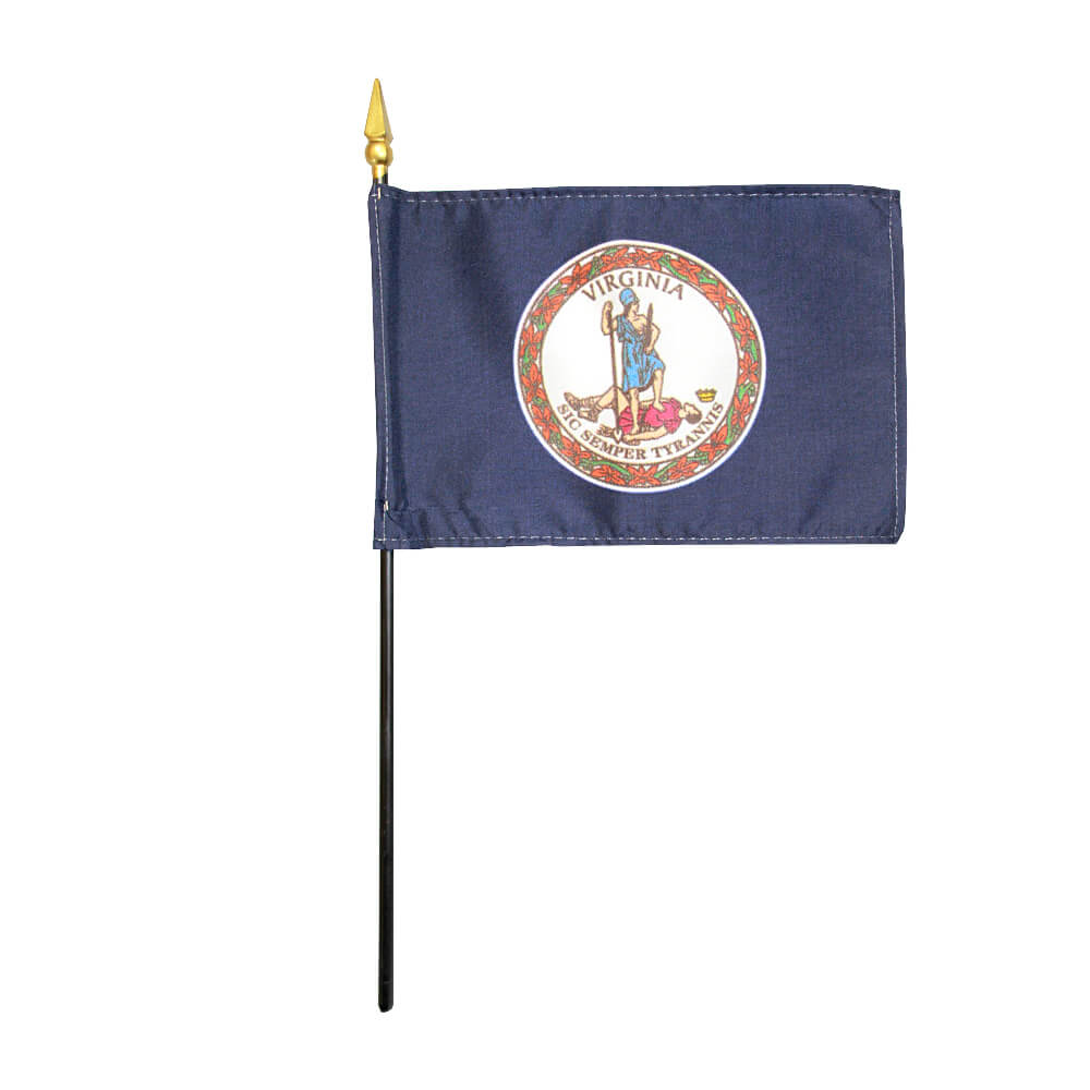 Mini State Flags on Black Staffs