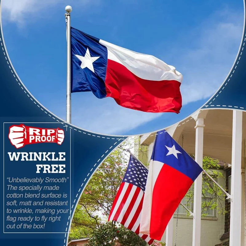 Rip-Proof Technology Double Sided 3-Ply Texas State Flag 3×5 Foot