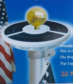 Round Solar Light For Top Of Flagpole