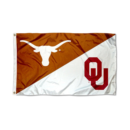 House Divided OU Sooners And UT Longhorns Silk Screen 3x5