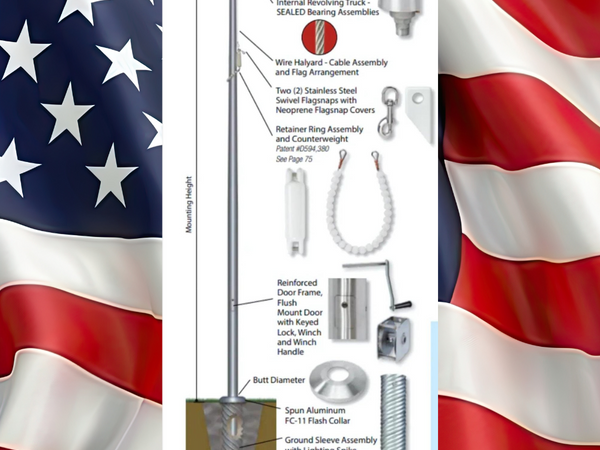 20ft - 80ft Flagpole | Independence Series