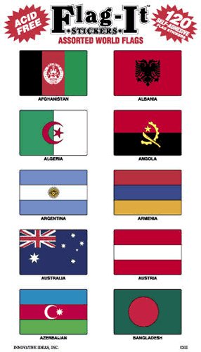 Assorted World Flag Stickers