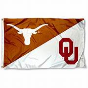 House Divided OU Sooners And UT Longhorns Silk Screen 3x5