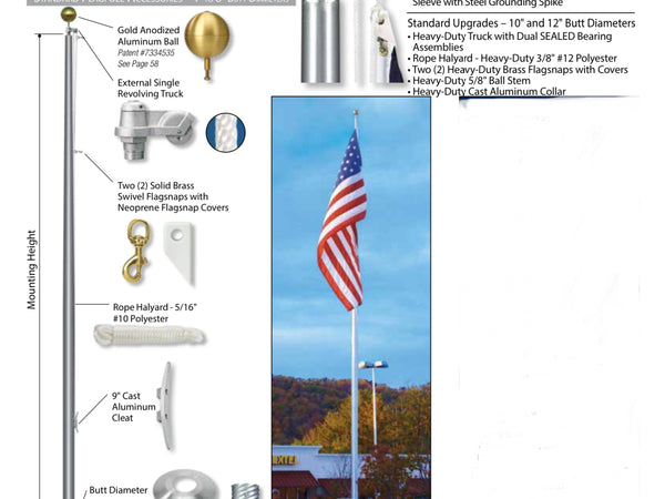 Continental Series Commercial Flagpole