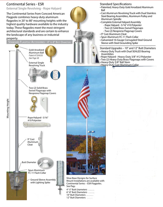 Continental Series Commercial Flagpole